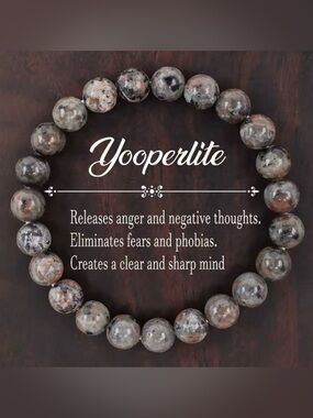 JD Gems jewelry yooperlite Beaded Bracelet natural stone 6/8/10mm